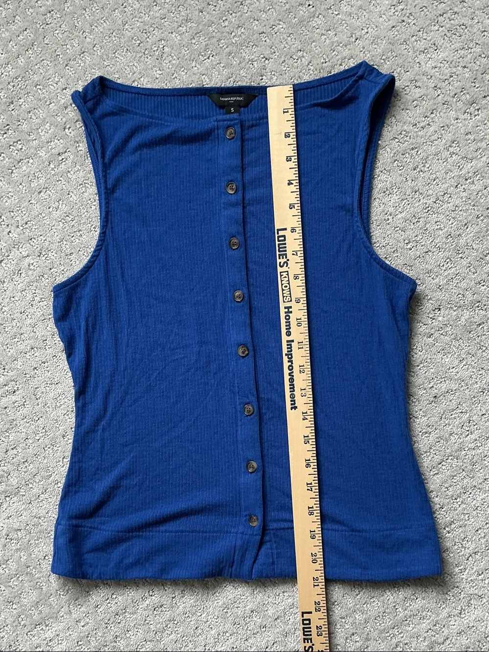 Banana Republic Royal Blue Ribbed Button-Front Tank
